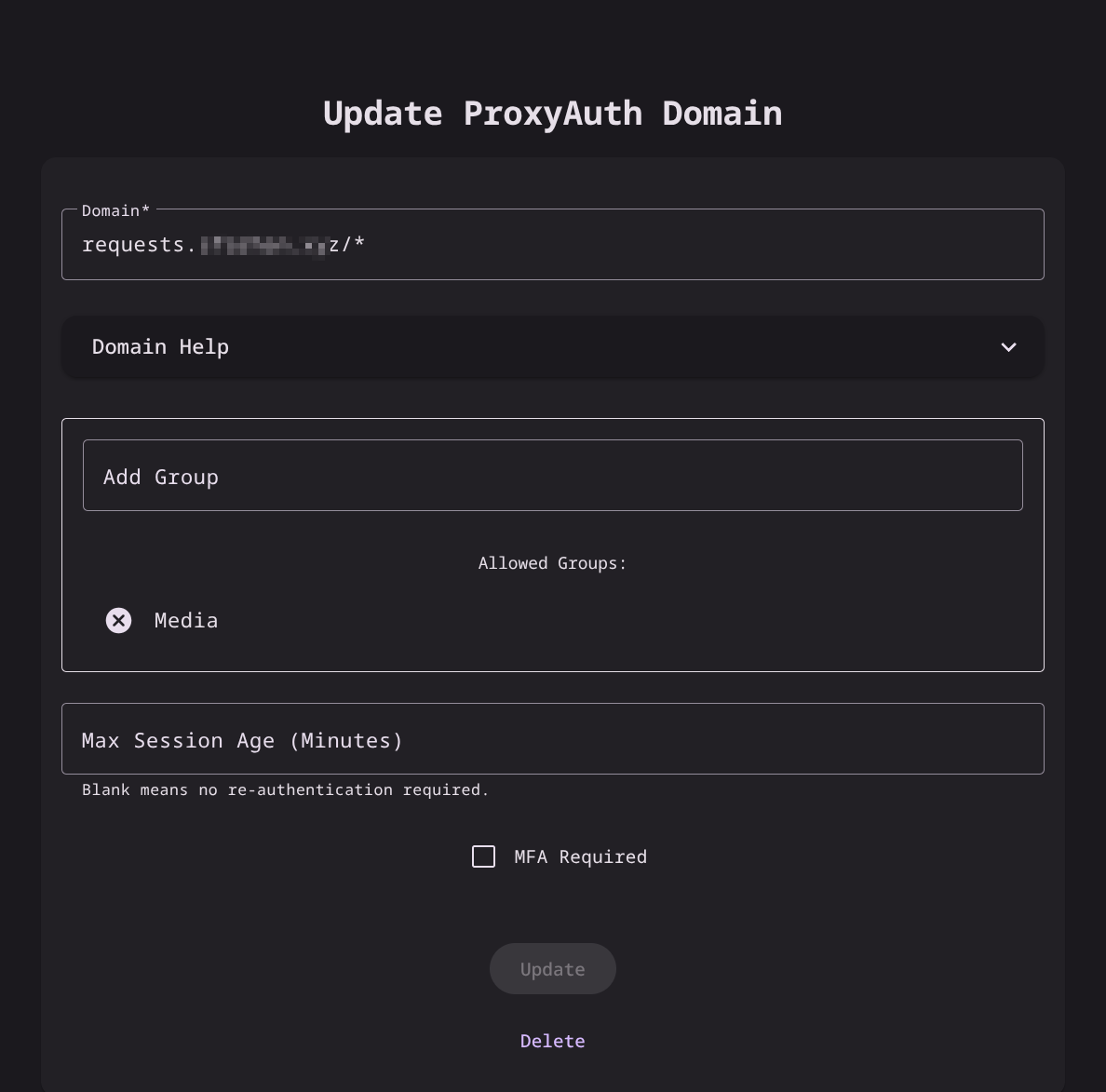 VoidAuth Proxy Domain